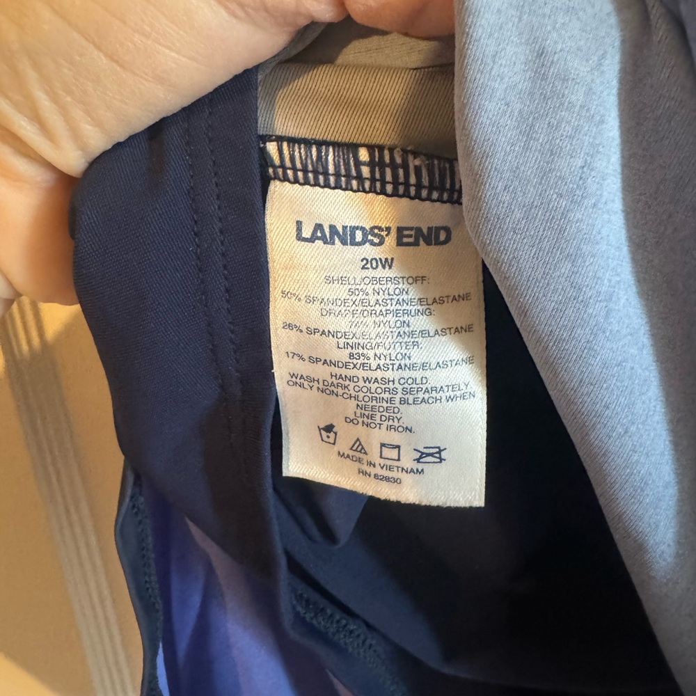 Lands' End Blue Ombre V-Neck Women’s Swim Tankini - Picture 4 of 4